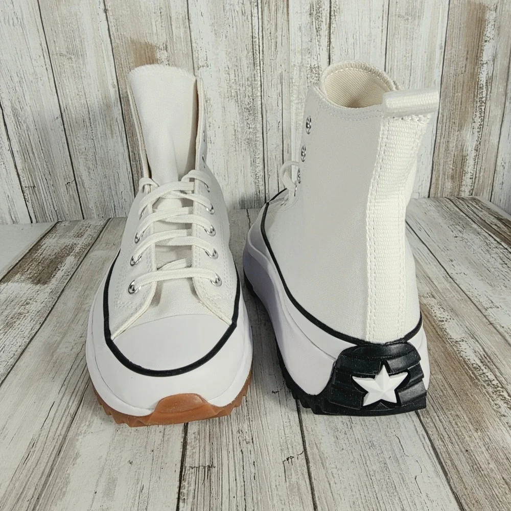 Converse Run Star Hike High Top Platform White Black Gum Mens 9 Womens 10.5 New